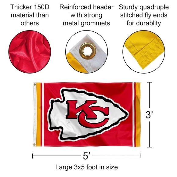 Kansas City Chiefs Flag - Picture 2 of 8